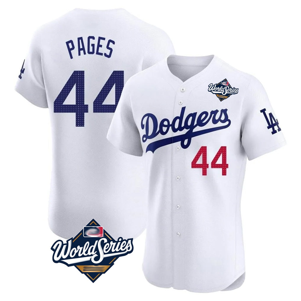 Los Angeles Dodgers #44 Andy Pages Player White HOLBERT World Series Limited Elite Home Stitched Jerseys