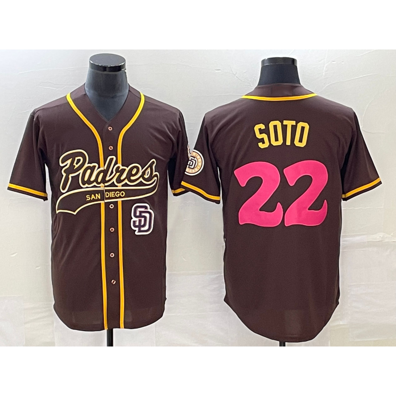 San Diego Padres #22 Juan Soto Brown HOLBERT NEW 2023 City Connect Cool Base Stitched Jersey 2