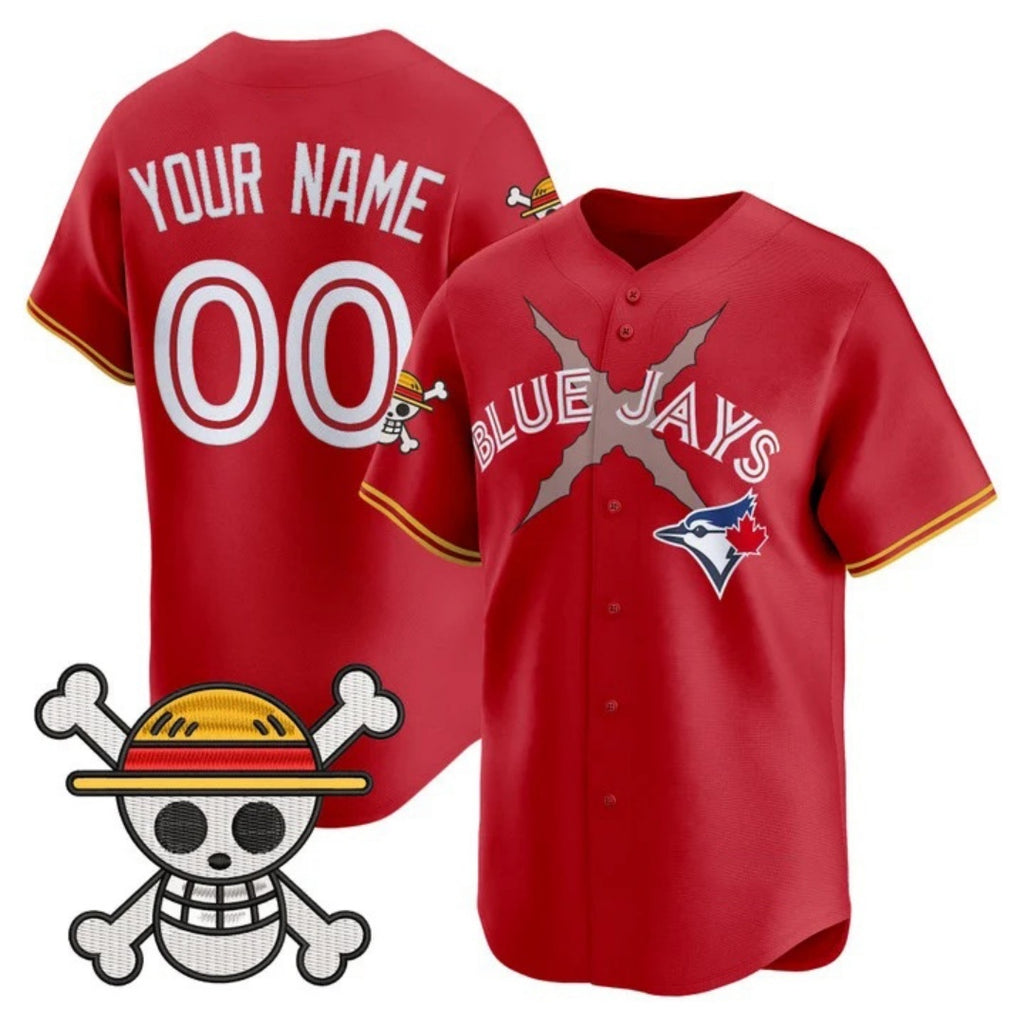 Custom Toronto Blue Jays x One Piece Red HOLBERT Vapor Premier Limited Jersey - Stitched