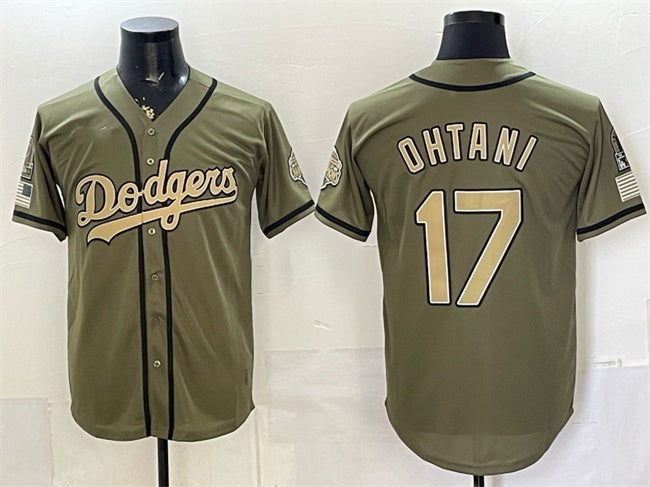 Los Angeles Dodgers #17 Shohei Ohtani Olive HOLBERT 2026 Armed Forces Day Stitched Jersey