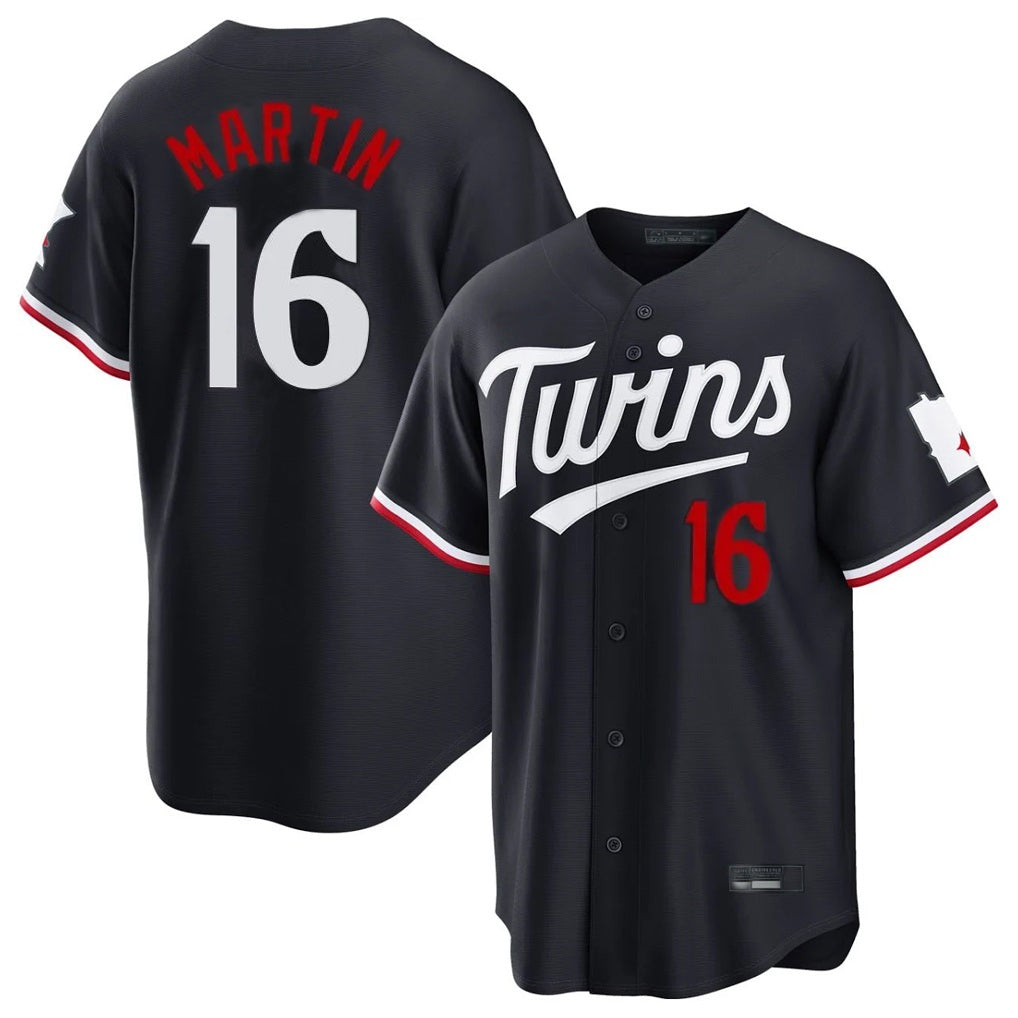 Minnesota Twins #16 Austin Martin Player Navy HOLBERTHome Game Stitched Jerseys