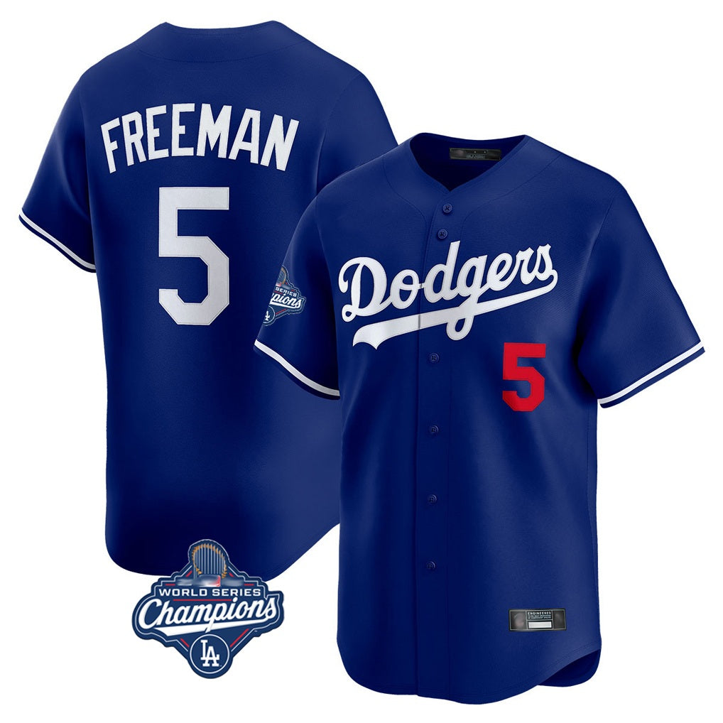 Los Angeles Dodgers #5 Freddie Freeman Player Royal HOLBERT World Series Meet Limited Home Stitched Jerseys