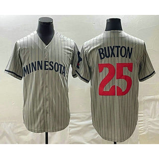 Minnesota Twins #25 Byron Buxton 2023 Grey HOLBERT Home Team Cool Base Stitched Jersey