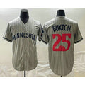 Minnesota Twins #25 Byron Buxton 2023 Grey HOLBERT Home Team Cool Base Stitched Jersey