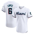 Miami Marlins #6 Otto Lopez Player White HOLBERT Home Limited Elite Stitched Jerseys