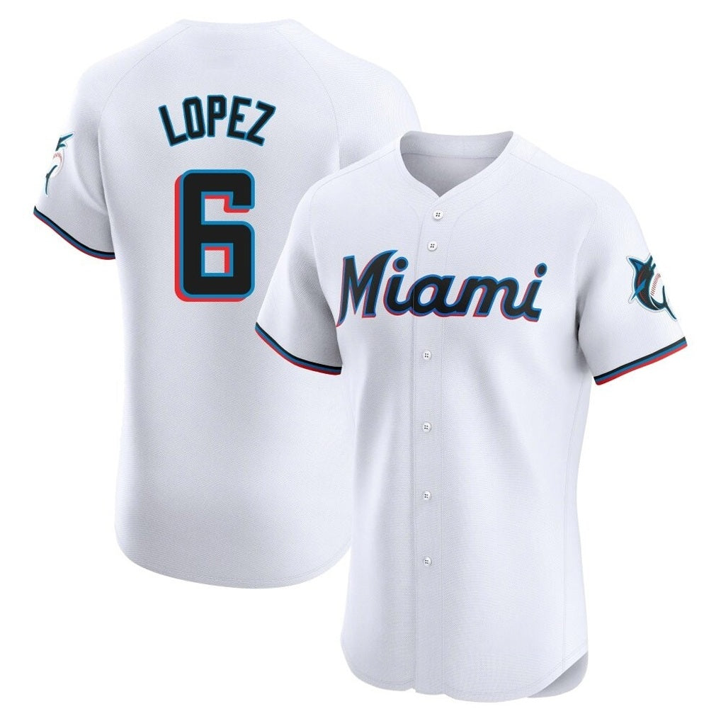 Miami Marlins #6 Otto Lopez Player White HOLBERT Home Limited Elite Stitched Jerseys