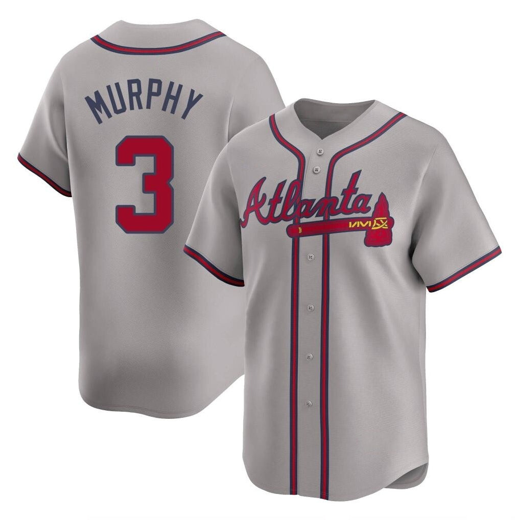 Atlanta Braves #3 Dale Murphy Player Gray HOLBERT Limited Home Game Stitched Jerseys