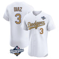Los Angeles Dodgers #3 Edwin D¨ªaz Player Gold HOLBERT World Series Limited Elite Home Stitched Jerseys