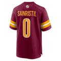 W.Commanders #0 Mike Sainristil Burgundy HOLBERT Game Jersey 2