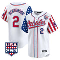 Baltimore Orioles #2 Gunnar Henderson Player White HOLBERT USA 250 Independence Day Vapor Premier Home Game Stitched Jerseys