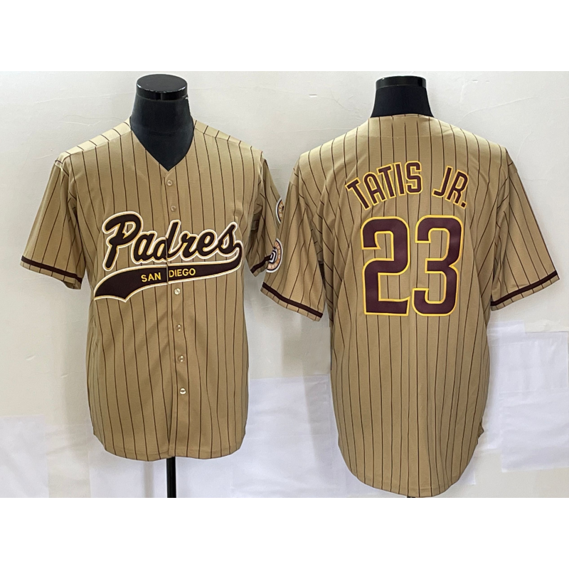 San Diego Padres #23 Fernando Tatis Jr Tan HOLBERT NEW 2023 Cool Base Stitched Jersey
