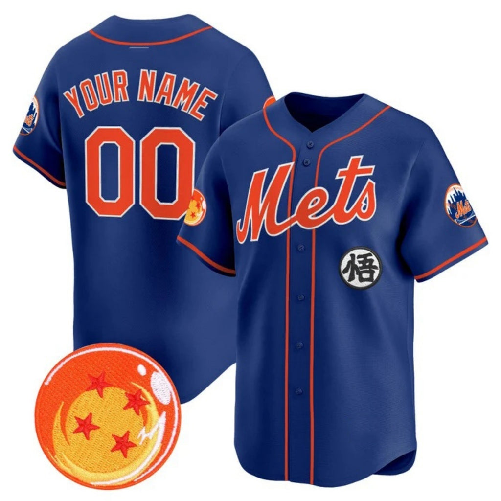 Custom New York Mets x Dragon Ball Royal HOLBERT Vapor Premier Limited Jersey - All Stitched