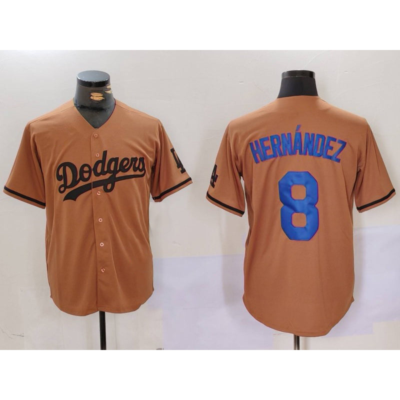 Los Angeles Dodgers #8 Kike Hernandez Olive HOLBERT Cool Base Limited Stitched Jersey