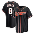Baltimore Orioles #8 Cal Ripken Player Black HOLBERT Out Home Game Stitched Jerseys