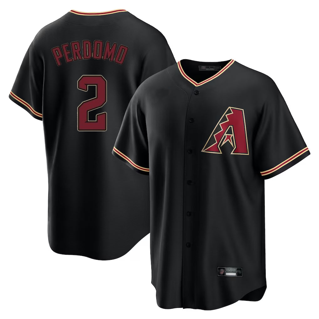 Arizona Diamondbacks #2 Geraldo Perdomo Player Black HOLBERT Limited Home Stitched Jerseys