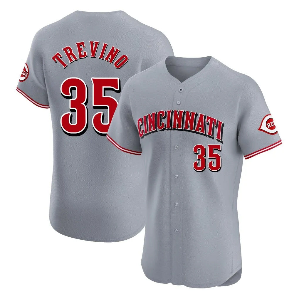 Cincinnati Reds #35 Jose Trevino Player Gray HOLBERT Limited Elite Home Stitched Jerseys