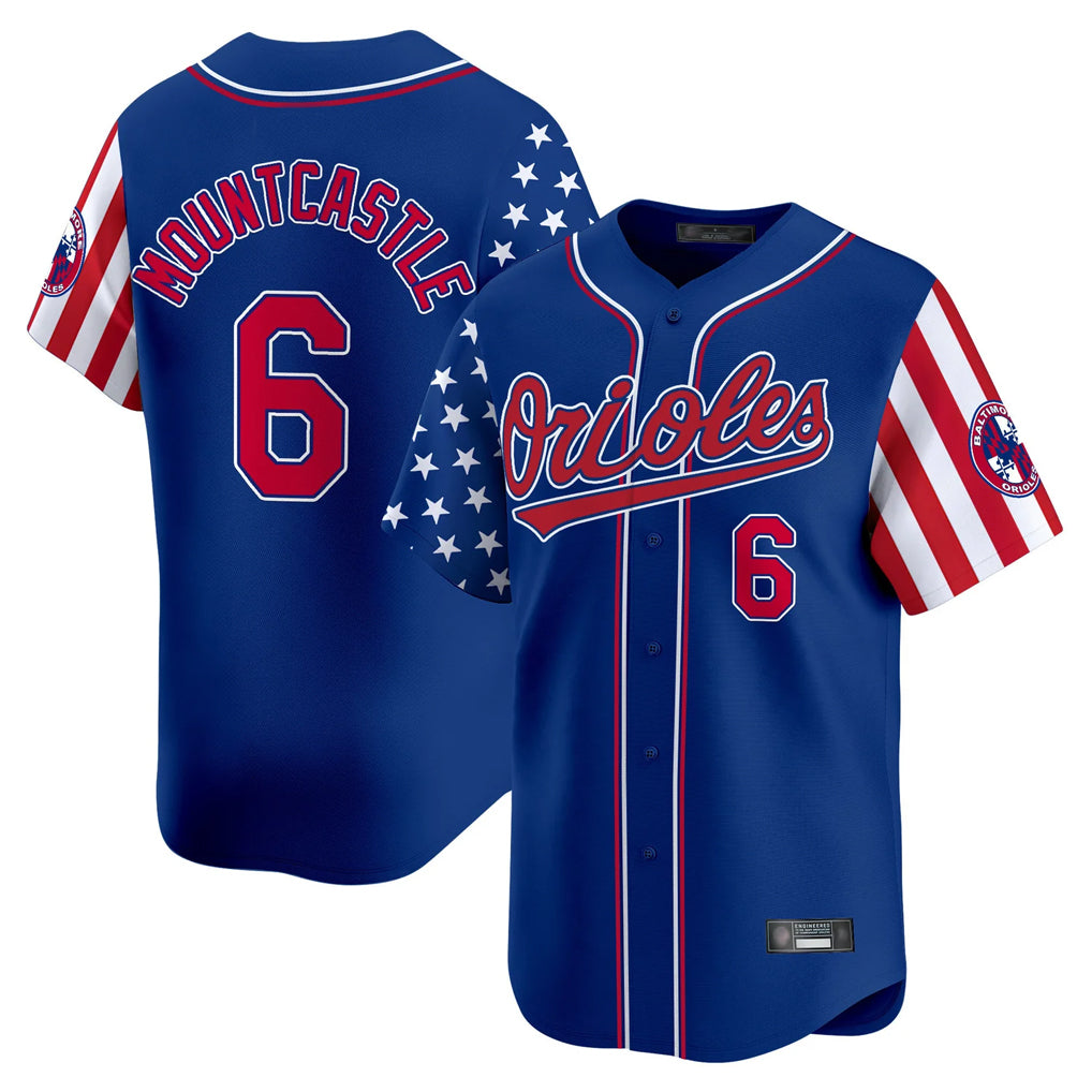 Baltimore Orioles #6 Ryan Mountcastle Player Royal HOLBERT Independence Day Vapor Premier Limited Home Game Stitched Jerseys