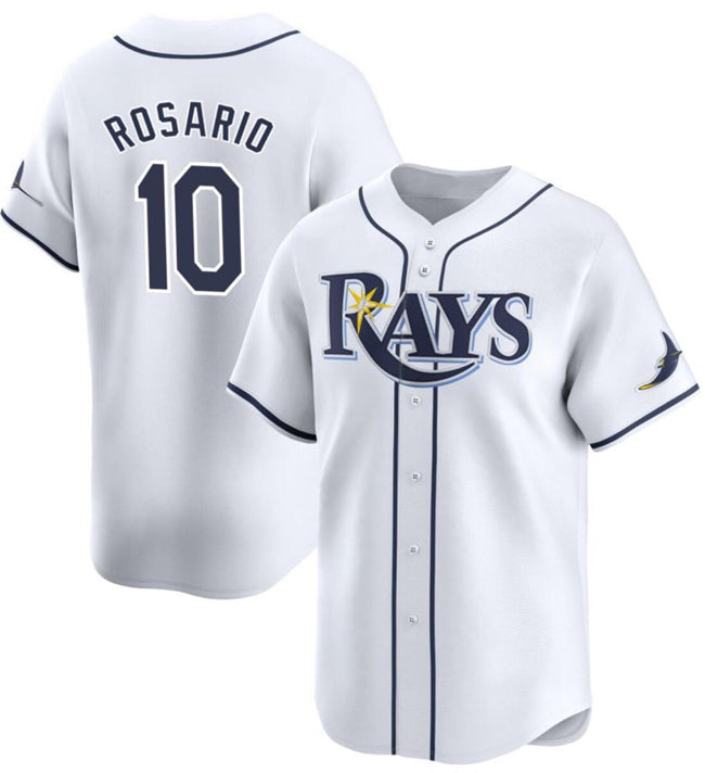 Tampa Bay Rays #10 Amed Rosario White HOLBERT Home Limited Stitched Jersey