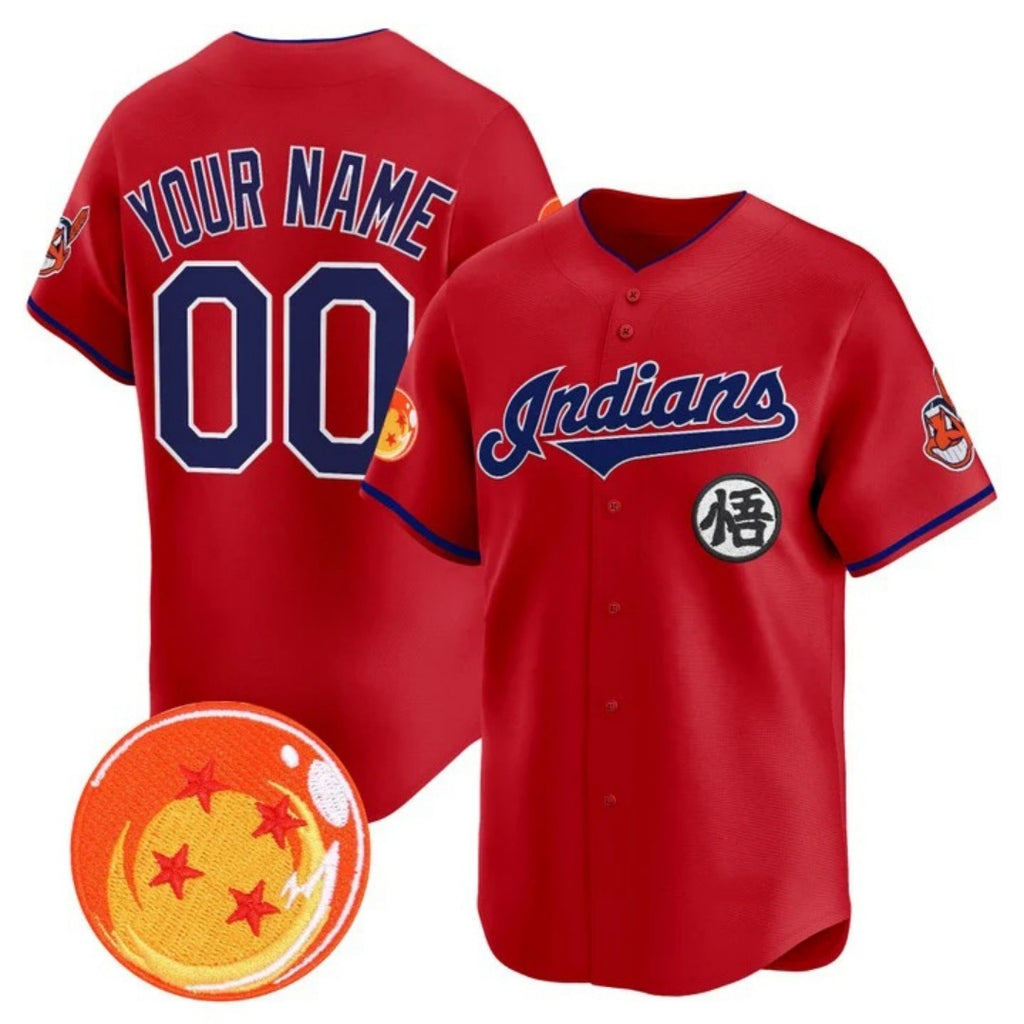 Custom Cleveland Indians x Dragon Ball Red HOLBERT Vapor Premier Limited Jersey - All Stitched