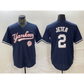 New York Yankees #2 Derek Jeter Navy HOLBERT With Patch Cool Base Stitched Jersey
