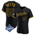 Los Angeles Dodgers #50 Mookie Betts Player Black HOLBERT World Series Meet Snake Skin City Limited Elite Home Stitched Jerseys