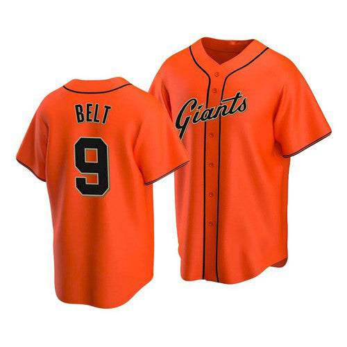 San Francisco Giants #9 Brandon Belt Alternate Orange HOLBERT Jersey