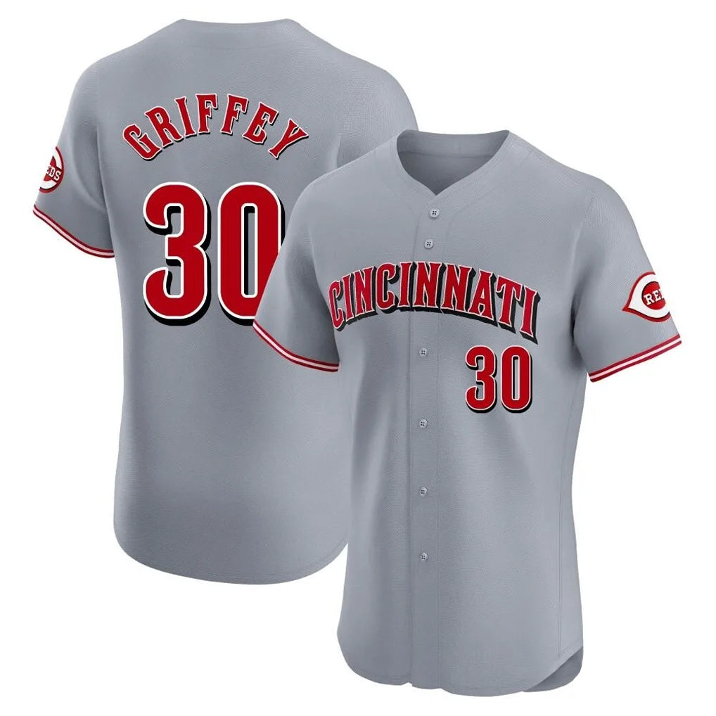 Cincinnati Reds #30 Ken Griffey Player Gray HOLBERT Limited Elite Home Stitched Jerseys