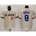 Los Angeles Dodgers #8 Kobe Bryant Number Cream HOLBERT 2024 City Connect Limited Stitched Jerseys