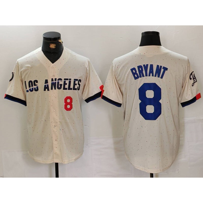 Los Angeles Dodgers #8 Kobe Bryant Number Cream HOLBERT 2024 City Connect Limited Stitched Jerseys