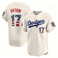 Los Angeles Dodgers #17 Shohei Ohtani Cream HOLBERT USA 250 Fourth of July Limited Stitched Jersey