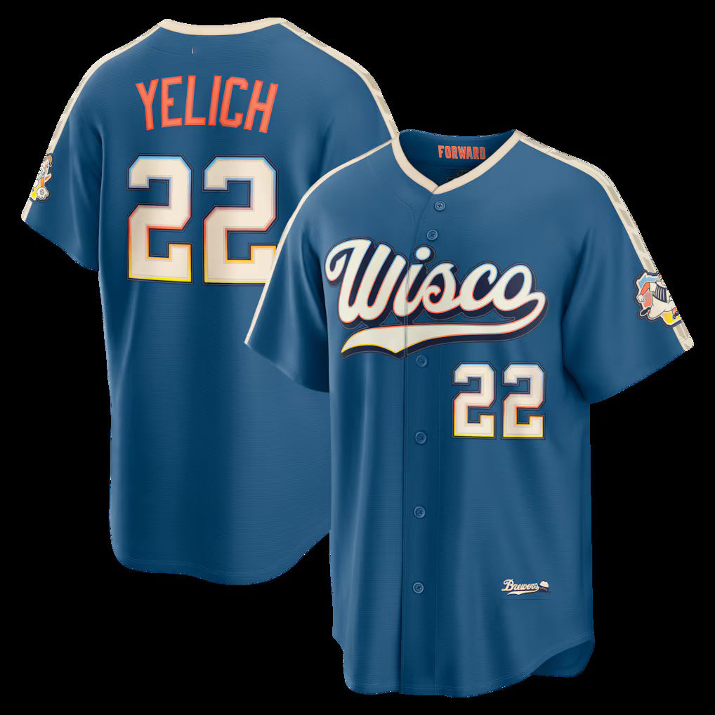 Milwaukee Brewers #22 Christian Yelich Mineral Blue HOLBERT 2026 City Connect Stadium Jersey