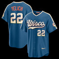 Milwaukee Brewers #22 Christian Yelich Mineral Blue HOLBERT 2026 City Connect Stadium Jersey