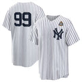 New York Yankees #99 Aaron Judge White HOLBERT 2024 World Series Cool Base Stitched Jersey