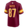 W.Commanders #87 John Bates Burgundy HOLBERT Game Jersey