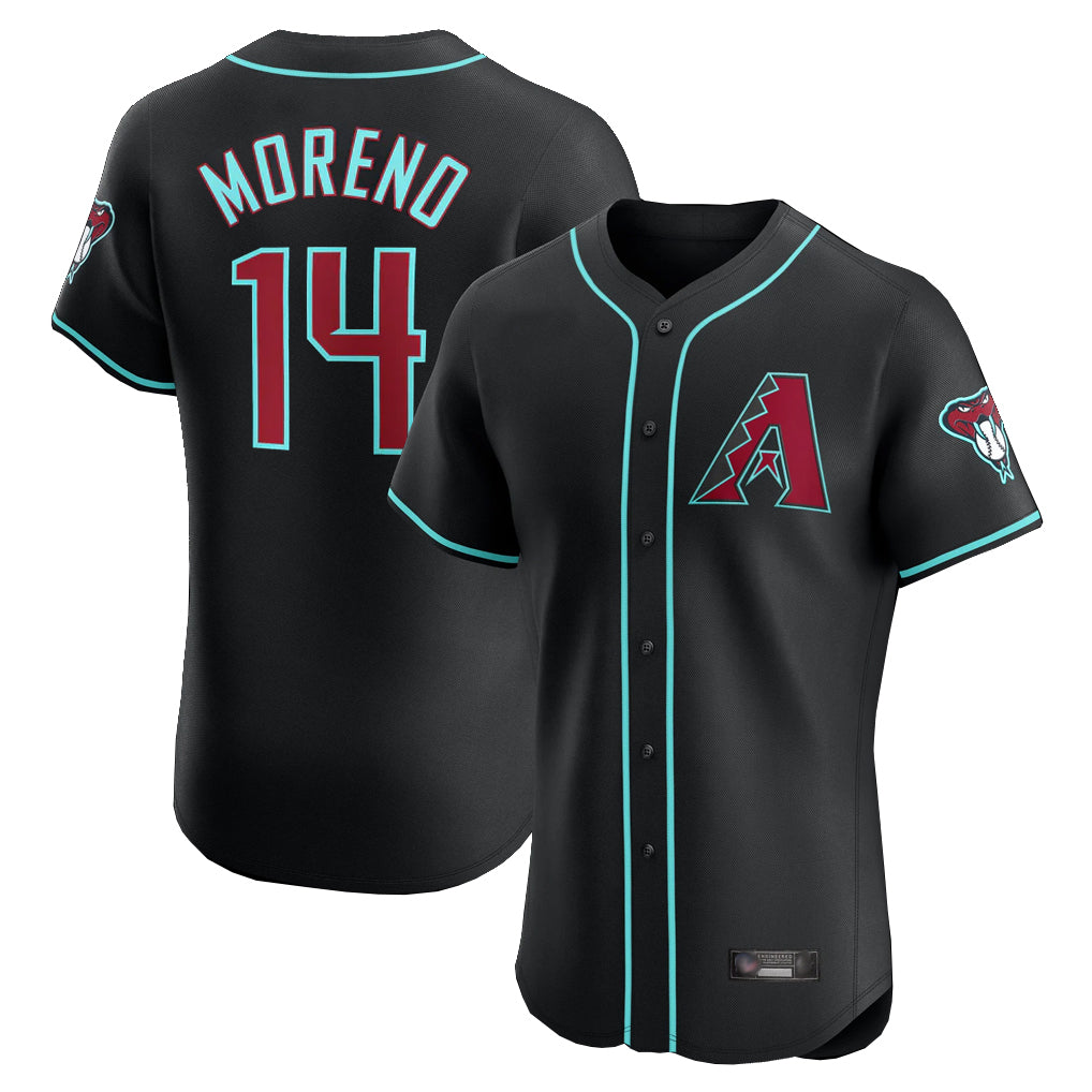 Arizona Diamondbacks #14 Gabriel Moreno Player Black HOLBERT Limited Elite Home Game Stitched Jerseys
