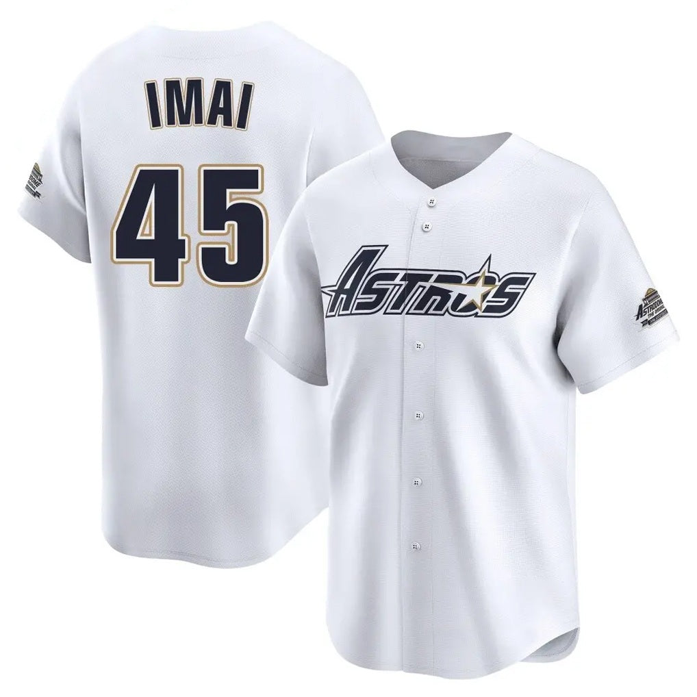 Houston Astros #45 Tatsuya Imai Player White HOLBERT Throwback Cooperstown Collection Limited Stitched Jerseys
