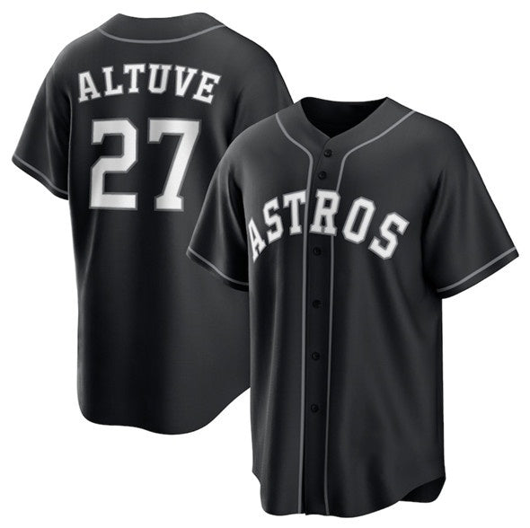 Houston Astros #27 Jose Altuve Black HOLBERT Lights Out Limited Stitched Jersey