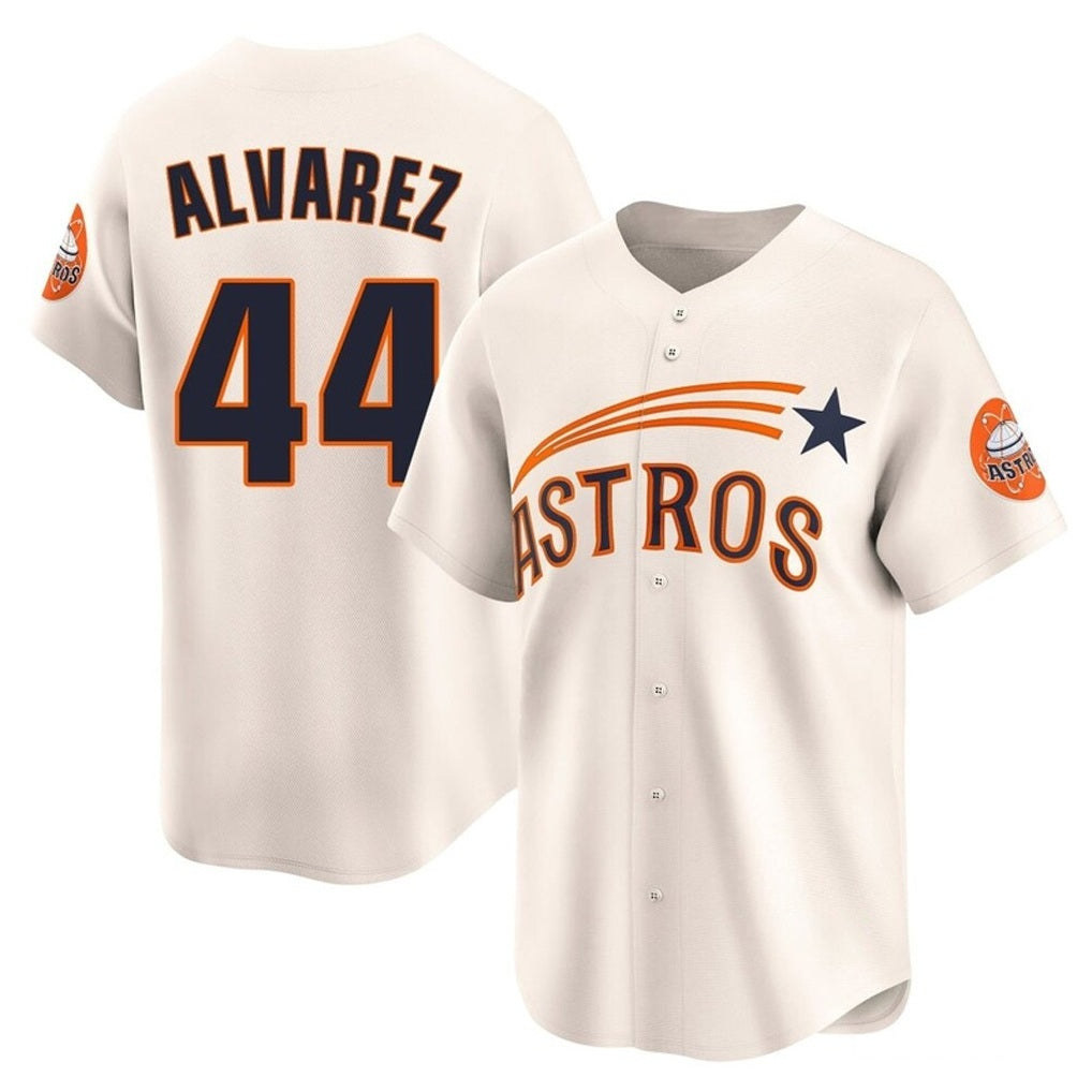 Houston Astros #44 Yordan Alvarez Player Cream HOLBERT Throwback Cooperstown Collection Limited Stitched Jerseys