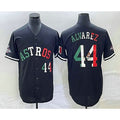 Houston Astros #44 Yordan Alvarez Number Mexico Black HOLBERT Cool Base Stitched Jersey
