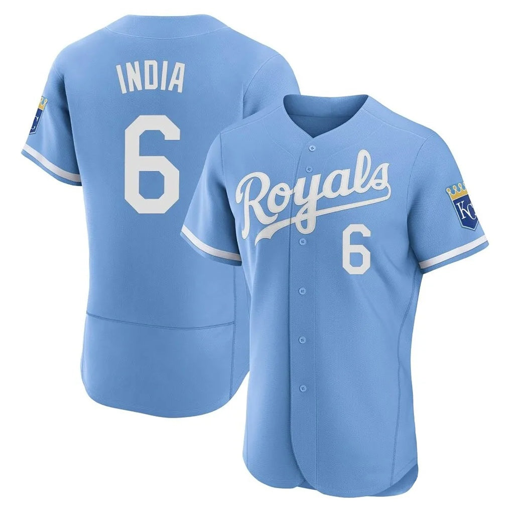 Kansas City Royals #6 Jonathan India Player Light Blue HOLBERT Alt Limited Elite Home Stitched Jerseys