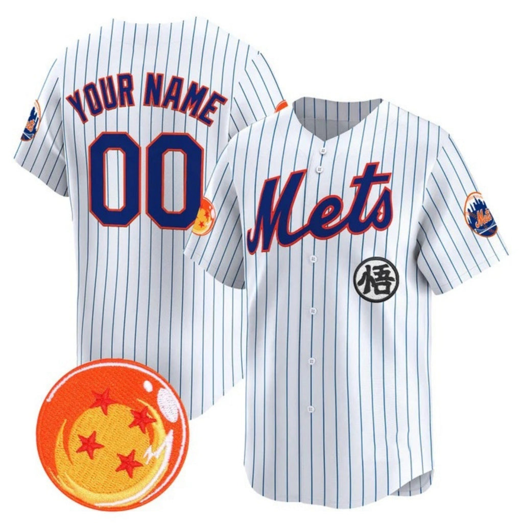 Custom New York Mets x Dragon Ball White HOLBERT Vapor Premier Limited Jersey - All Stitched