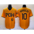 Pittsburgh Pirates #10 Bryan Reynolds Number Gold HOLBERT 2023 City Connect Stitched Jersey 2