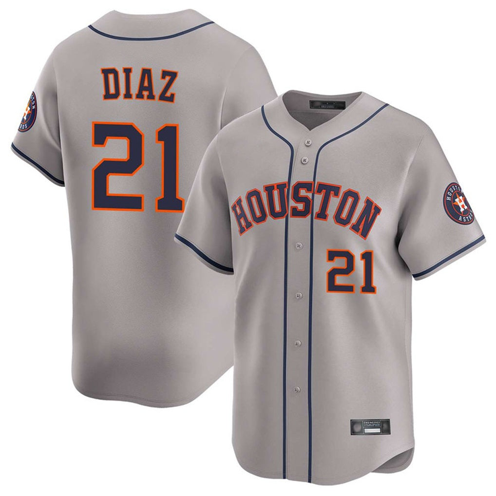 Houston Astros #21 Yainer Diaz Player Gray HOLBERT Home Limited Stitched Jerseys