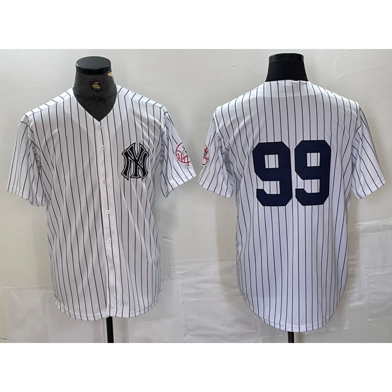 New York Yankees #99 Aaron Judge White HOLBERT With Patch 2024 Cool Base Stitched Jersey