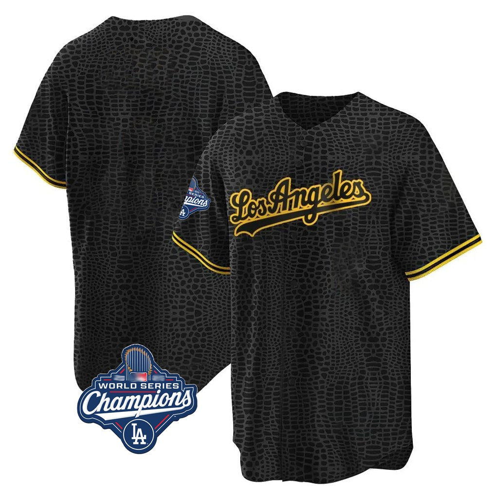 Los Angeles Dodgers Blank Player Black Gold HOLBERT Limited Home World Series Meet Stitched Jerseys