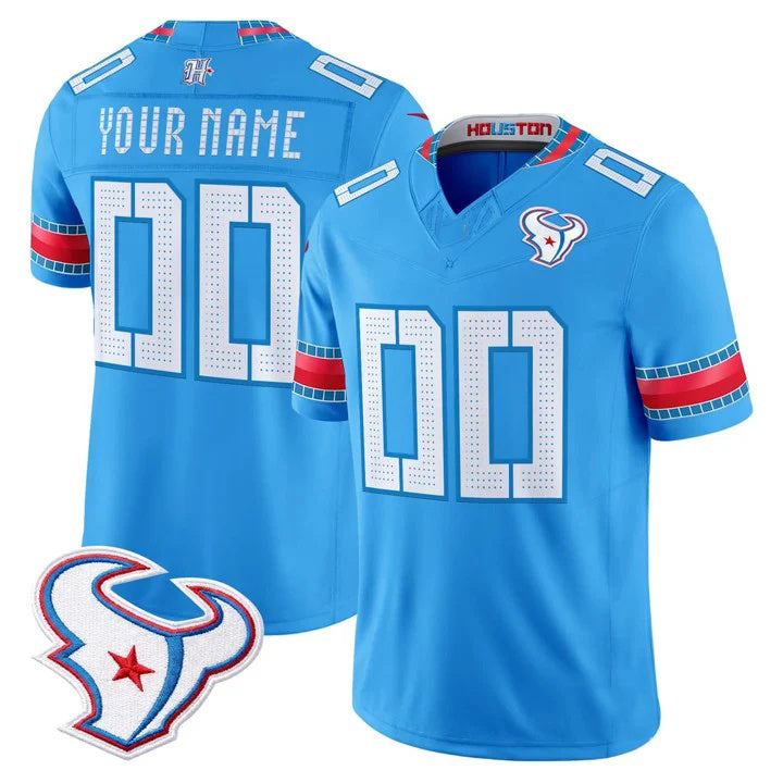 Custom H.Texans Rivalries Blue Jersey HOLBERT - All Stitched Jersey HOLBERT