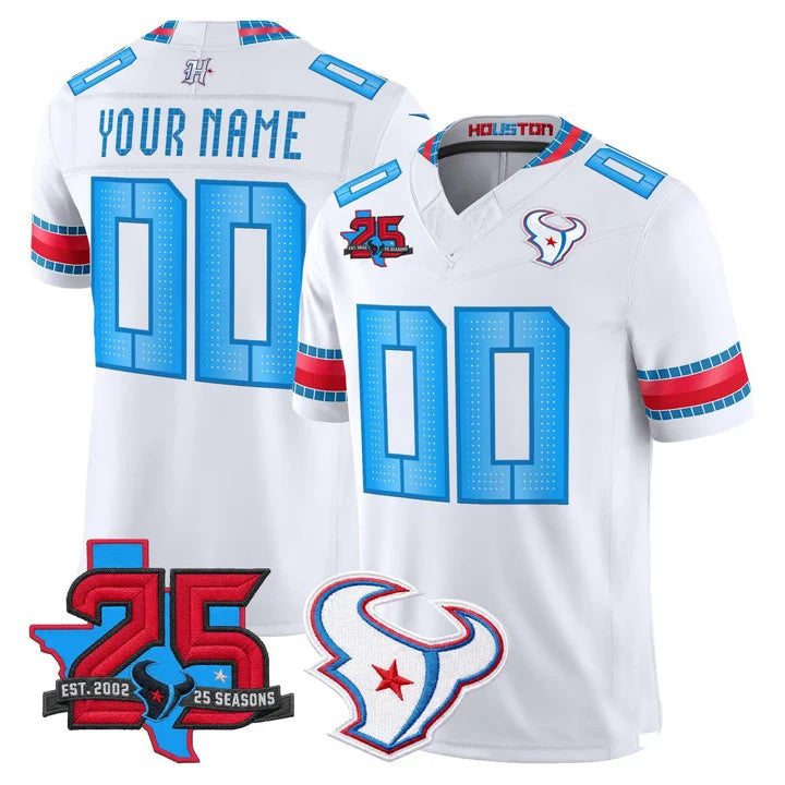 Custom H.Texans White Rivalries All Stitched Jersey HOLBERT