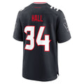 H.Texans #34 Bryce Hall Navy Team Game Jersey HOLBERT