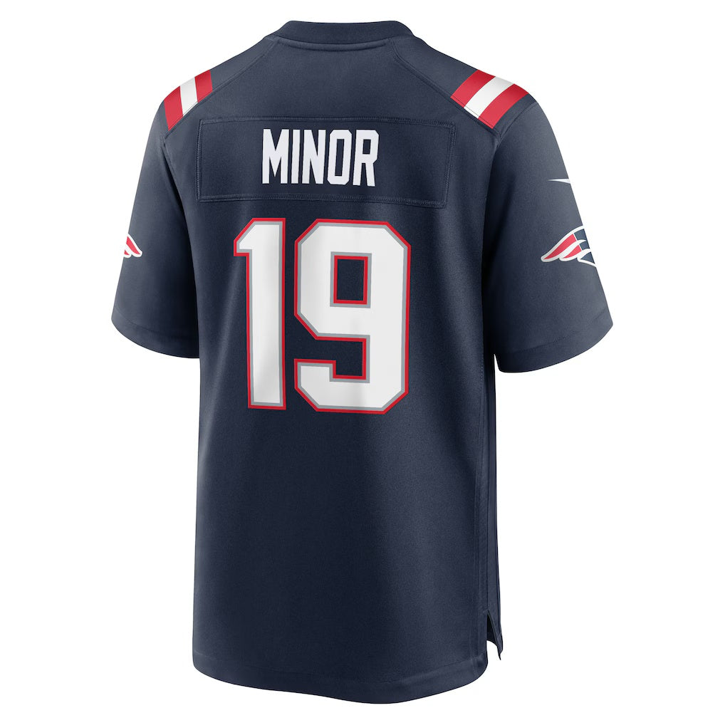 NE.Patriots #19 Kobee Minor Navy Team Game Jersey HOLBERT