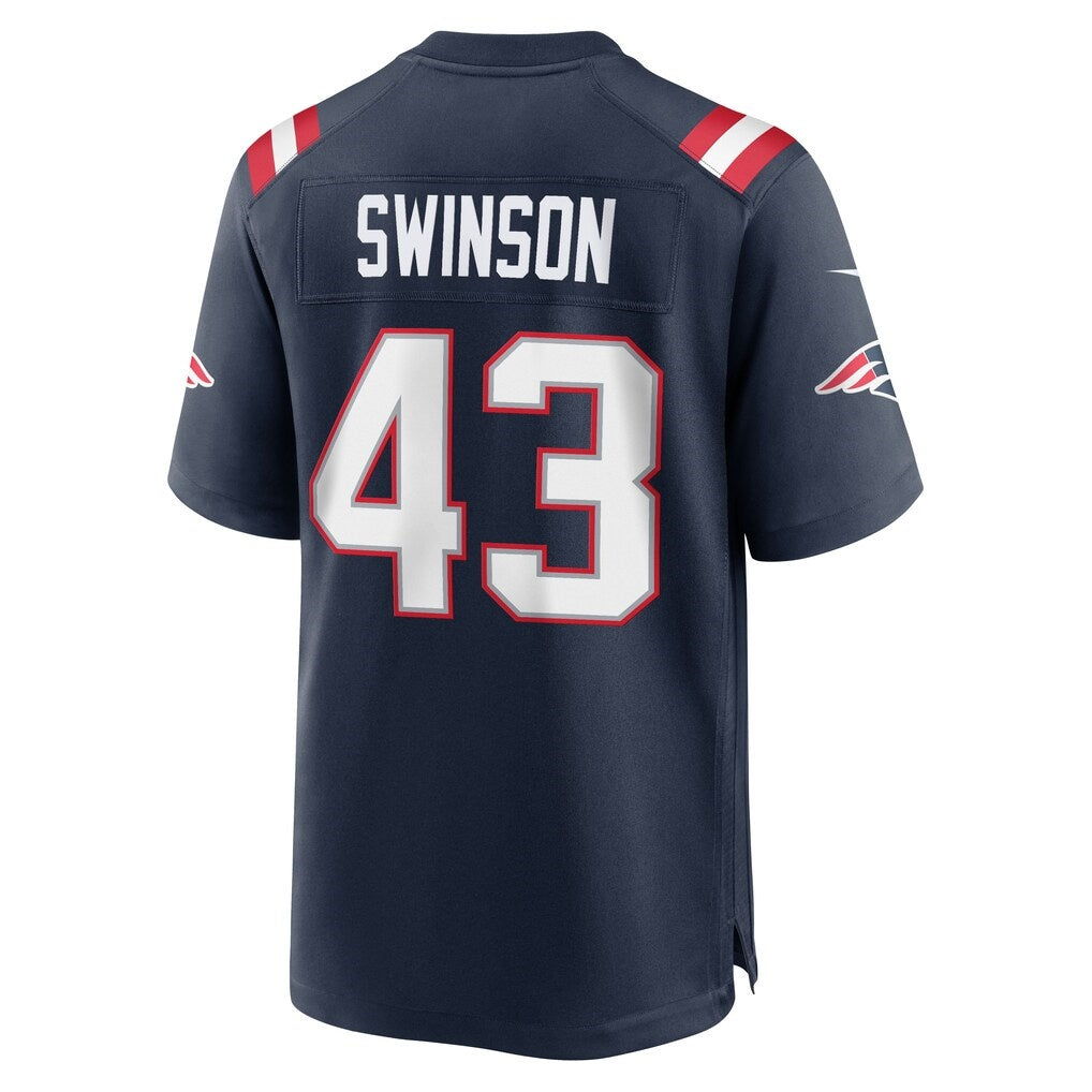 NE.Patriots #43 Bradyn Swinson Navy Team Game Jersey HOLBERT
